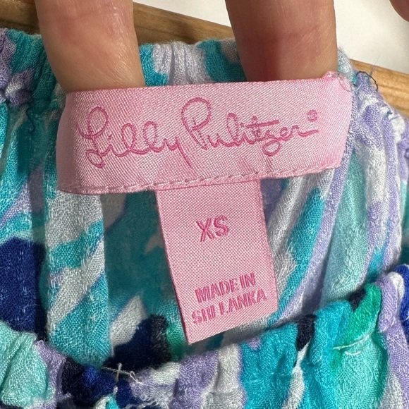 LILLY Pulitzer Sain Off The Shoulder Top Capri Teal XS - Picture 5 of 7